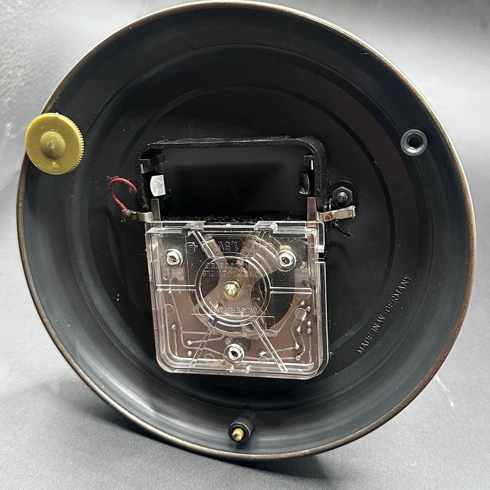 SLOAN German‎ Vintage Anniversary Clock Quartz w Glass Dome battery operated
